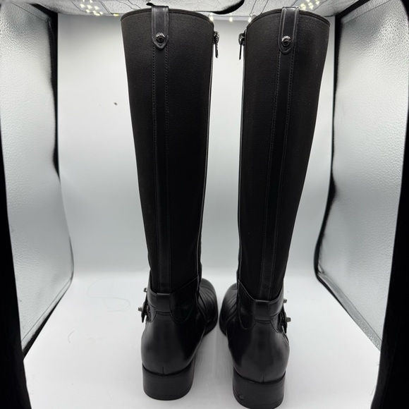 COACH | Essex Semi Matte Leather Tall Boots, Black 9.5 B wide calf/ regular - Picture 7 of 11